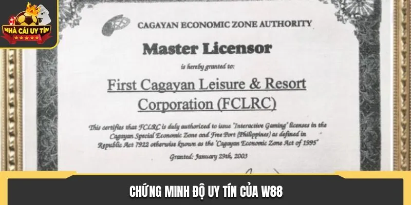 Chứng minh độ uy tín của W88