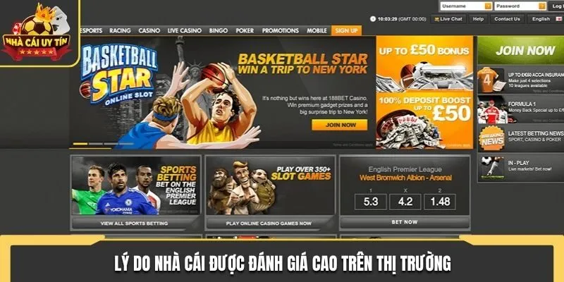 Lý do nhà cái được đánh giá cao trên thị trường